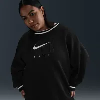 Nike Sportswear Phoenix Fleece женская оверсайз Graphic Crew-Neck свитшот (большие размеры) цвет черный