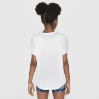 Nike One Fitted Big дитячі (Girls') Dri-FIT Short-Sleeve Top колір білий