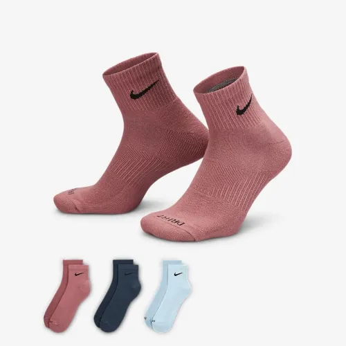 Nike Everyday Plus Cushioned тренувальні Ankle шкарпетки (3 пар) різнокольорові