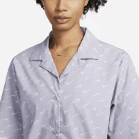 Nike Sportswear Everyday Modern женская Woven Short-Sleeve Top цвет фиолетовый