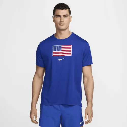 USA Miler чоловічі Nike Dri-FIT Short-Sleeve Running Top блакитний