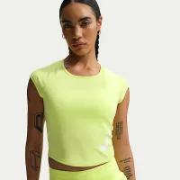 Nike Tempo Swoosh женская Dri-FIT Cap-Sleeve Running Top Yellow