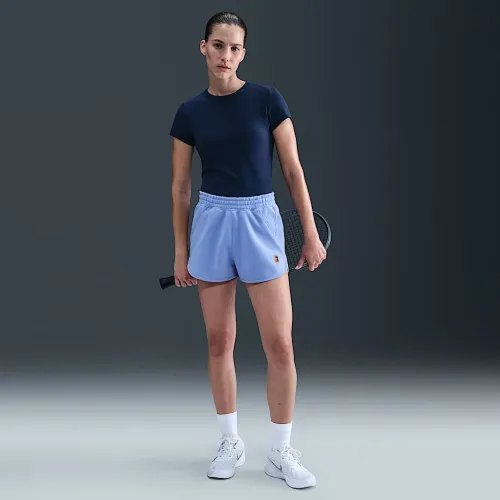 NikeCourt Heritage женская Mid-Rise Fleece Tennis шорты синий