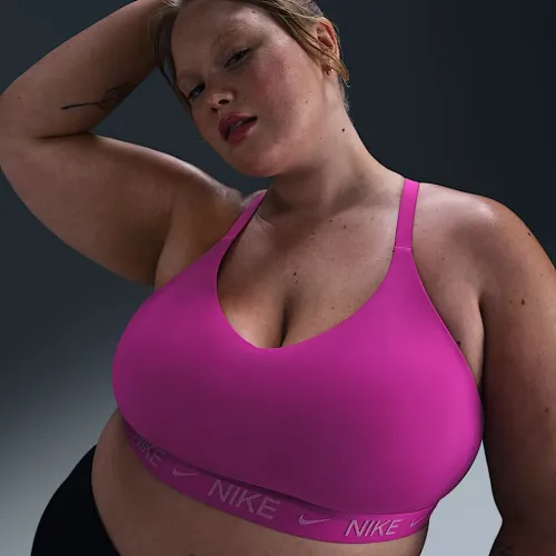 Nike Indy Light Support женская Padded Adjustable Sports Bra (большие размеры) цвет фиолетовый