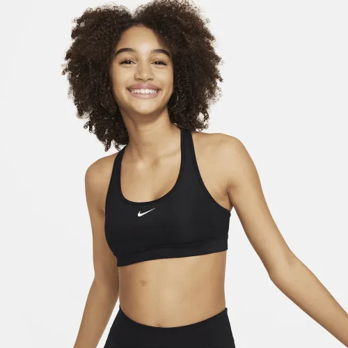 Nike Swoosh Big детские (Girls') Sports Bra цвет черный