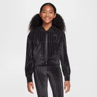 Nike Sportswear Big дитячі (Girls') Full-Zip Ribbed Толстовка з капюшоном колір чорний