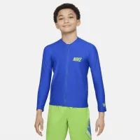 Nike Swim 3-D Swoosh Big детские (для мальчиков) Long-Sleeve Zip Hydroguard синий