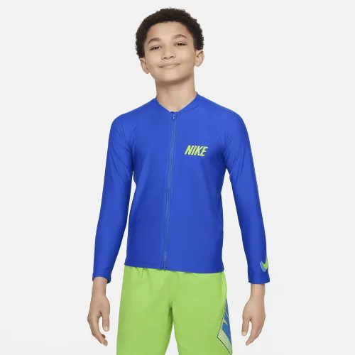 Nike Swim 3-D Swoosh Big детские (для мальчиков) Long-Sleeve Zip Hydroguard синий