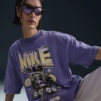 Nike Sportswear женская оверсайз Short-Sleeve футболка цвет фиолетовый