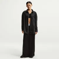 Nike Sportswear женская оверсайз Satin Long-Sleeve Top цвет черный