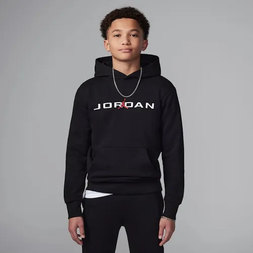Nike Jordan Big дитячі Baseline Pullover Толстовка з капюшоном колір чорний