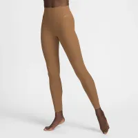 Nike Zenvy Rib жіноча Gentle-Support З високою талією 7/8 лосіни колір коричневий