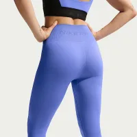 Nike Pro Seamless женская С высокой Талией 7/8 лосины синий