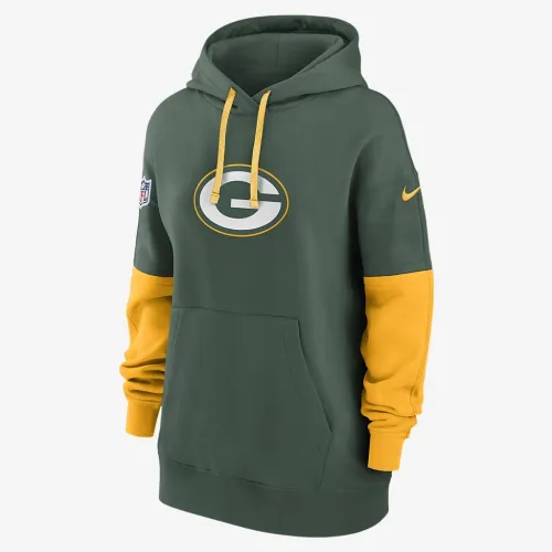 цвет зеленый Bay Packers Sideline Essential женская Nike NFL Pullover Толстовка с капюшоном цвет зеленый