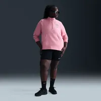Nike Sportswear Club Fleece женская Mock-Neck 1/2-Zip Graphic Top (большие размеры) Pink