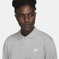 Nike Club чоловічі Long-Sleeve Knit Polo колір сірий
