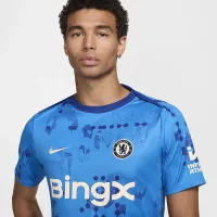 Chelsea FC Academy Pro мужские Nike Dri-FIT Soccer Short-Sleeve Pre-Match Top синий