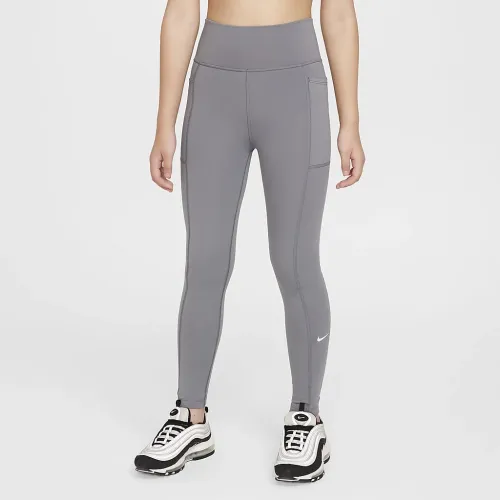 Nike One Big детские (Girls') Dri-FIT С высокой Талией лосины с карманамицвет серый