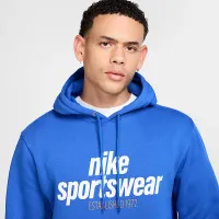 Nike Club мужские Fleece Pullover Толстовка с капюшоном синий
