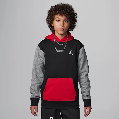 Nike Jordan MJ Brooklyn Big детские Fleece Pullover Толстовка с капюшоном цвет черный