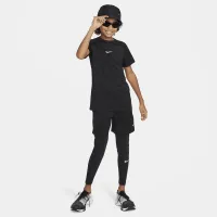Nike Pro Big детские (для мальчиков) Dri-FIT Short-Sleeve Top цвет черный