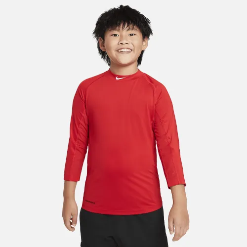 Nike Dry Big детские (для мальчиков) 3/4-Sleeve Baseball Top цвет красный