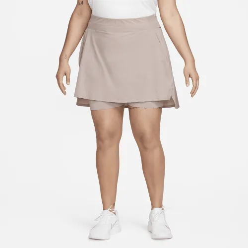 Nike Dri-FIT Bliss жіноча Mid-Rise тренувальні Skort (великі розміри) колір коричневий