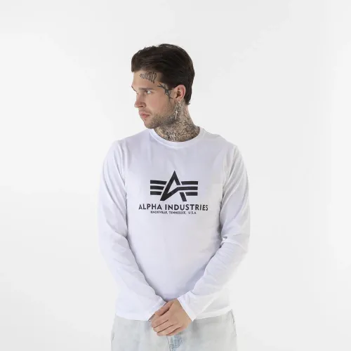Футболка Alpha Industries Longsleeve Basic 10051009 - Біла