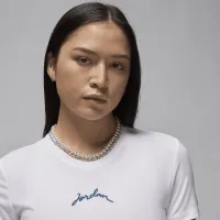 Nike Jordan жіноча Slim Cropped футболка колір білий