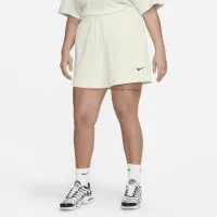 Nike Sportswear женская С высокой Талией Ribbed Jersey шорты (большие размеры) цвет белый
