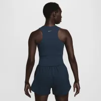 Nike One Fitted женская Dri-FIT Cropped Tank Top синий