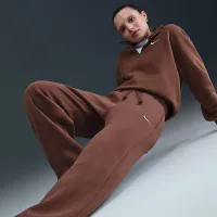 Nike Sportswear Phoenix Fleece женская С высокой Талией Wide-Leg Pants цвет коричневый