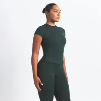 NikeSKIMS Matte женская Padded Baby футболка цвет зеленый