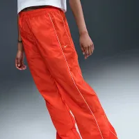 Nike Windrunner женская С высокой Талией Woven Open-Hem Pants цвет красный
