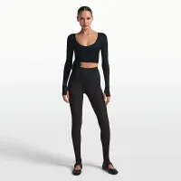 NikeSKIMS Stretch Knit женская Long-Sleeve Wrap Top цвет черный