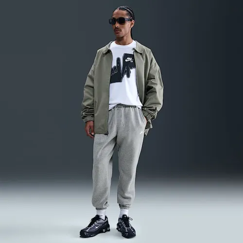 Nike Club мужские Cuffed Brushed Fleece Pants цвет серый