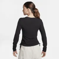 Nike Sportswear Essential женская Ribbed Long-Sleeve Mod Crop Top цвет черный