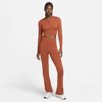 Nike Sportswear Chill Knit женская Slim Long-Sleeve Cropped Sweater 1/2-Zip Top Orange