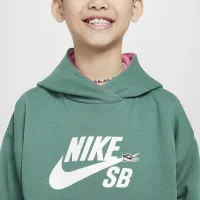 Nike SB Icon Fleece EasyOn Big дитячі оверсайз Pullover Толстовка з капюшоном колір зелений
