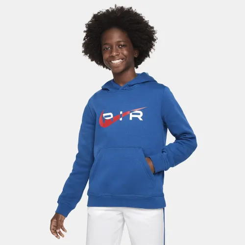 Nike Air Big детские Pullover Fleece Толстовка с капюшоном синий