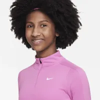 Nike Girls' Dri-FIT Long-Sleeve 1/4-Zip Top Pink