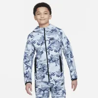 Nike Tech Fleece Big детские (для мальчиков) Camo Full-Zip Толстовка с капюшоном синий