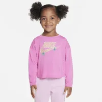 Nike Notebook Print Long Sleeve Knit Top Toddler Top Pink