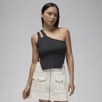 Nike Jordan женская Asymmetrical Ribbed Tank цвет черный