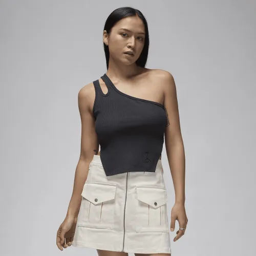 Nike Jordan женская Asymmetrical Ribbed Tank цвет черный