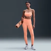 Nike One женская С высокой Талией 7/8 лосины с карманамиOrange