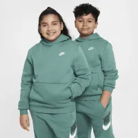 Nike Sportswear Club Fleece Big детские Pullover Толстовка с капюшоном (Extended Size) цвет зеленый