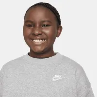 Nike Sportswear Club Fleece Big дитячі (Girls') оверсайз світшот (Extended Size) колір сірий