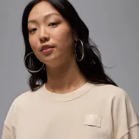 Nike Jordan жіноча оверсайз Long-Sleeve футболка колір коричневий