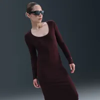 Nike Sportswear Chill Knit женская Tight Long-Sleeve Midi Mini-Rib Костюм цвет красный